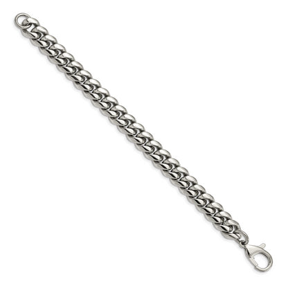 Stainless Steel Polished 8.5in Curb Chain Bracelet