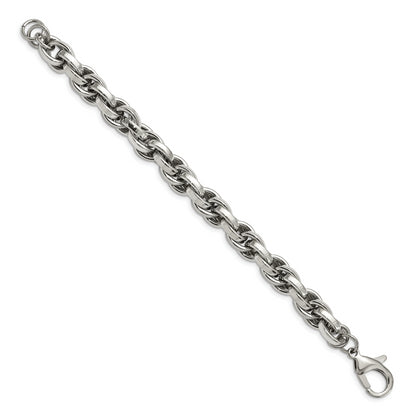 Stainless Steel Polished Oval Link 8.5in Bracelet