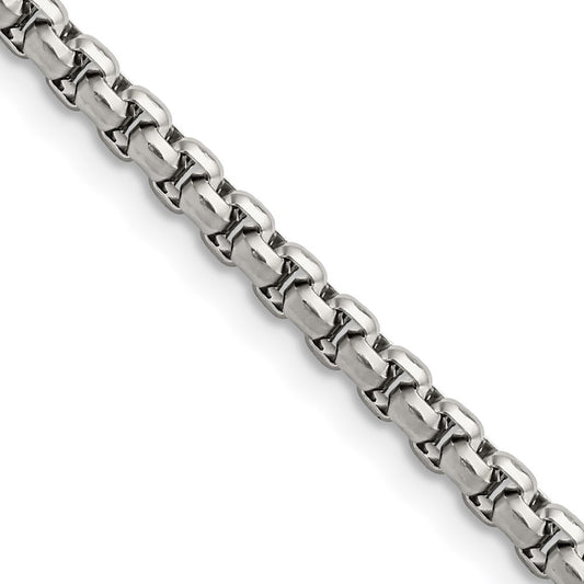 Stainless Steel Polished 3.8mm Fancy Link 20in Chain