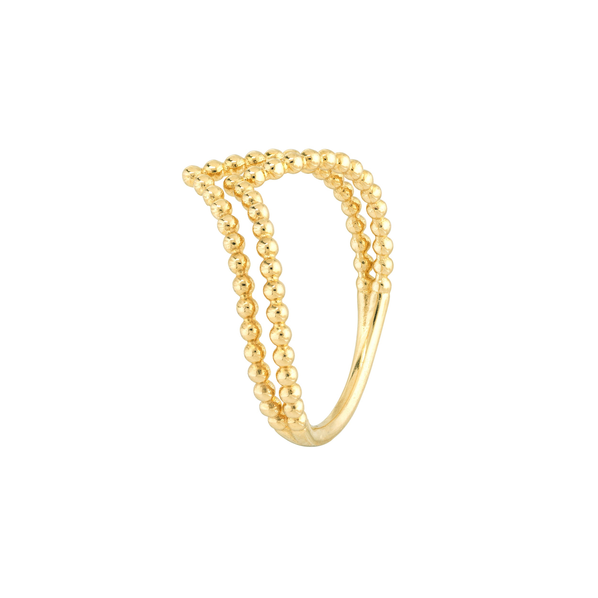 Double Beaded Chevron Design Ring — ALT1