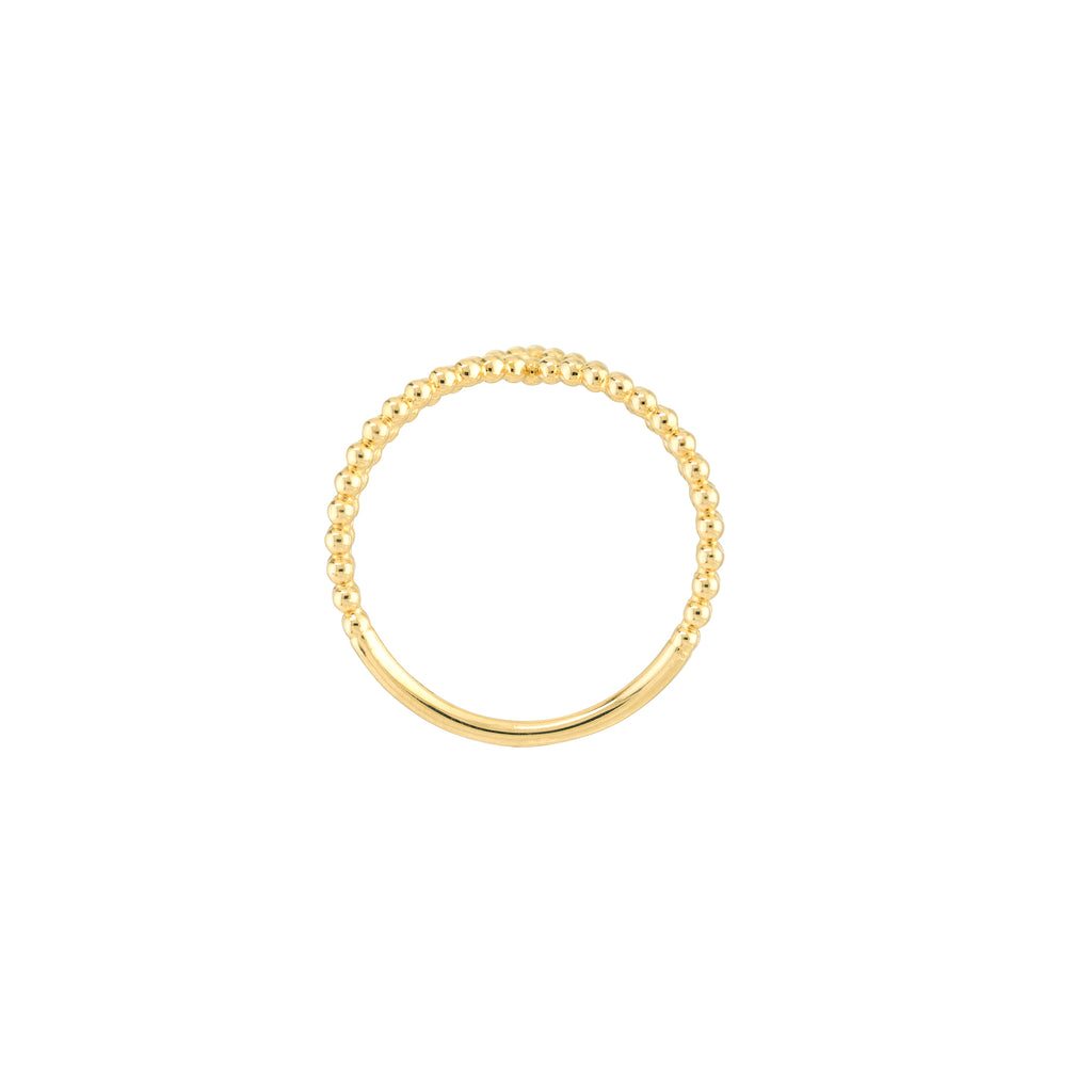 Double Beaded Chevron Design Ring — ALT2