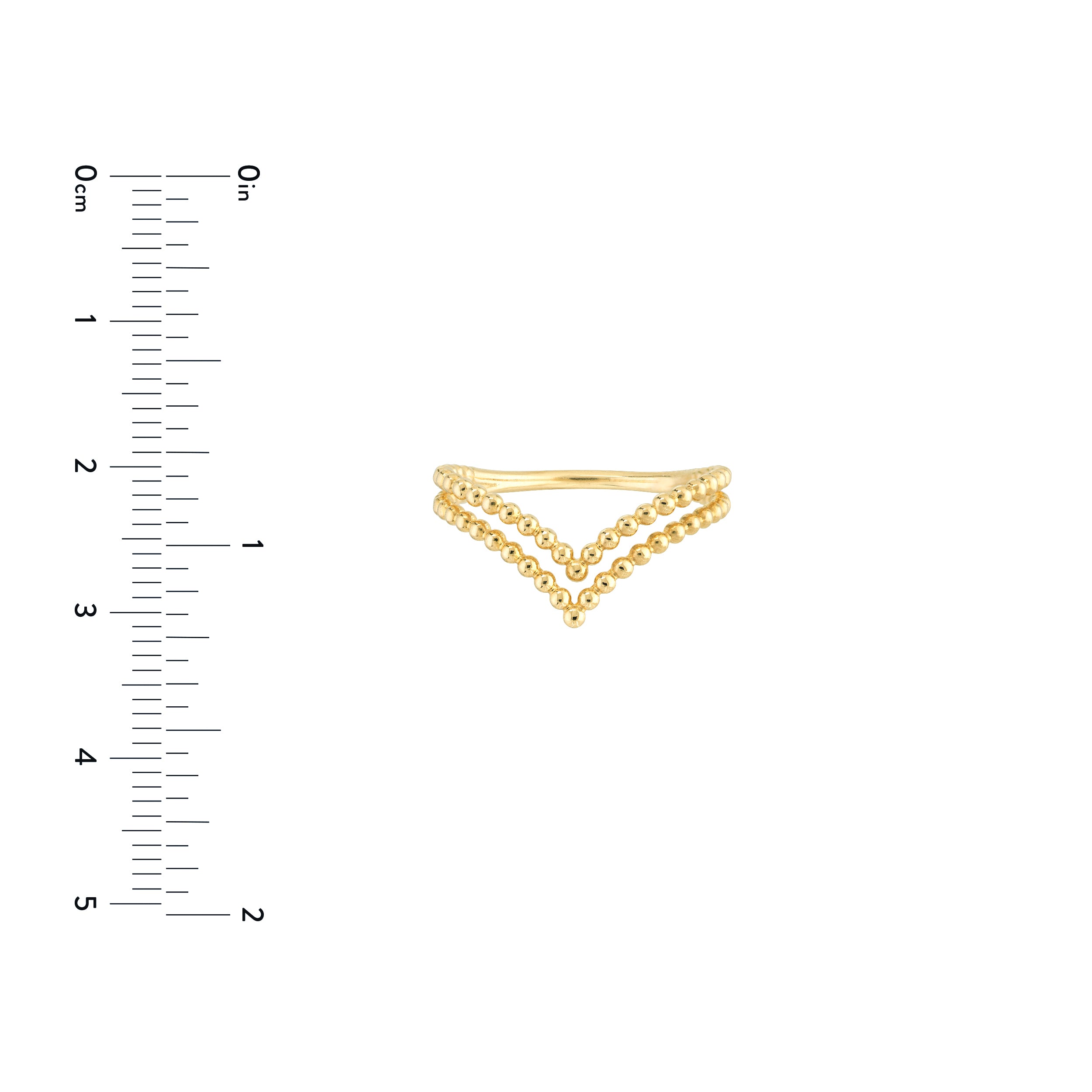 Double Beaded Chevron Design Ring — ALT3