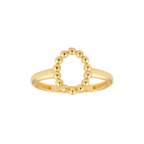 Beaded Open Oval Ring