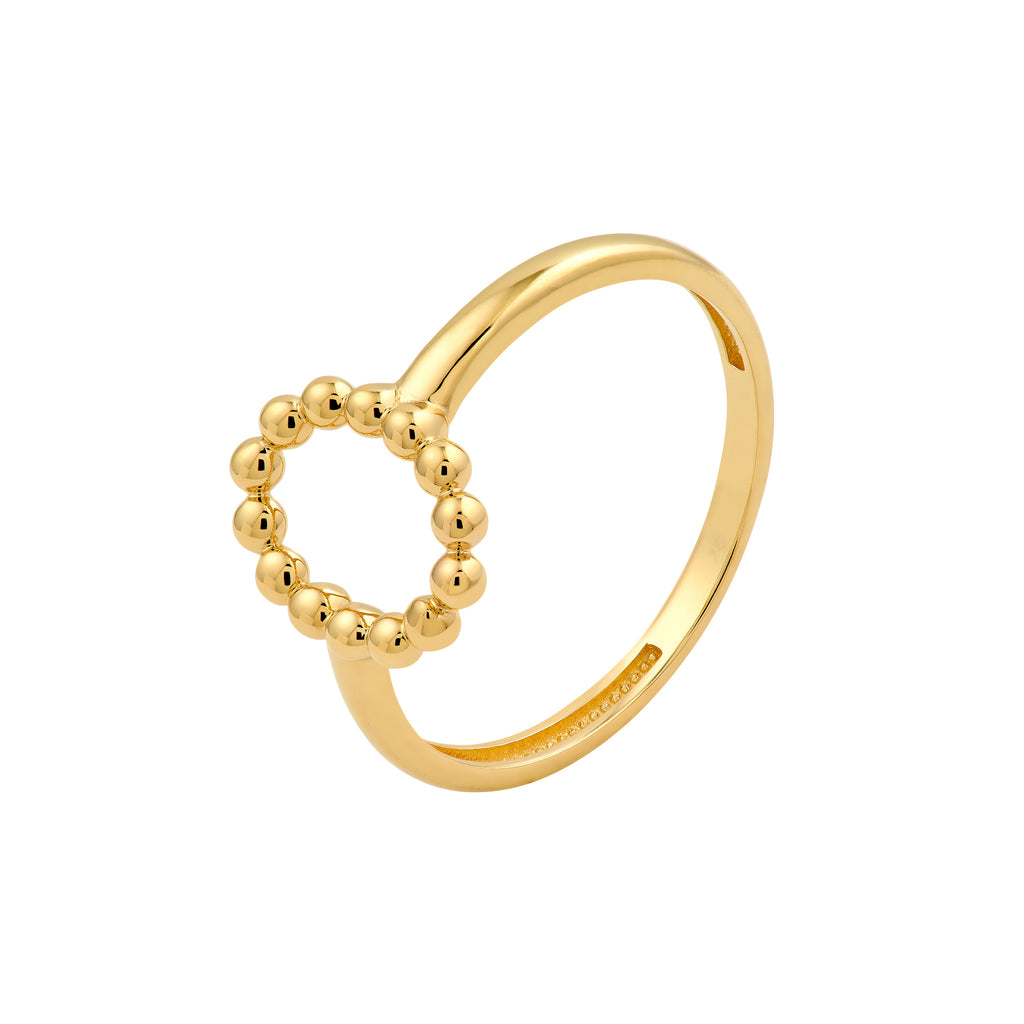 Beaded Open Oval Ring — ALT1