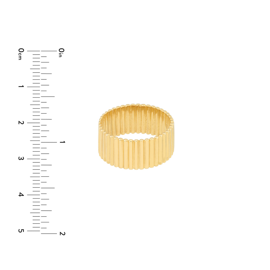 Ribbed Cigar Wide Band Ring — ALT3