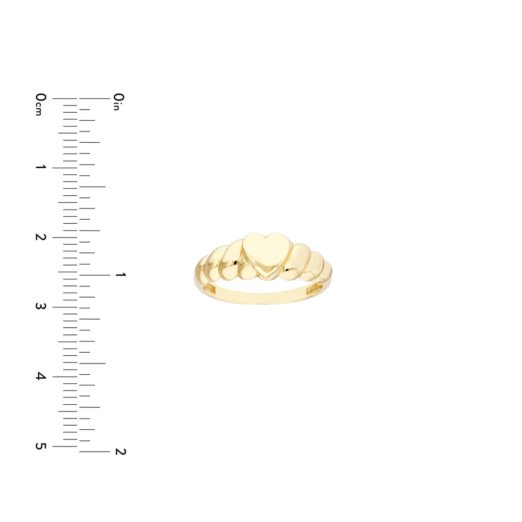 Puffed Heart Ribbed Sides Ring — ALT4