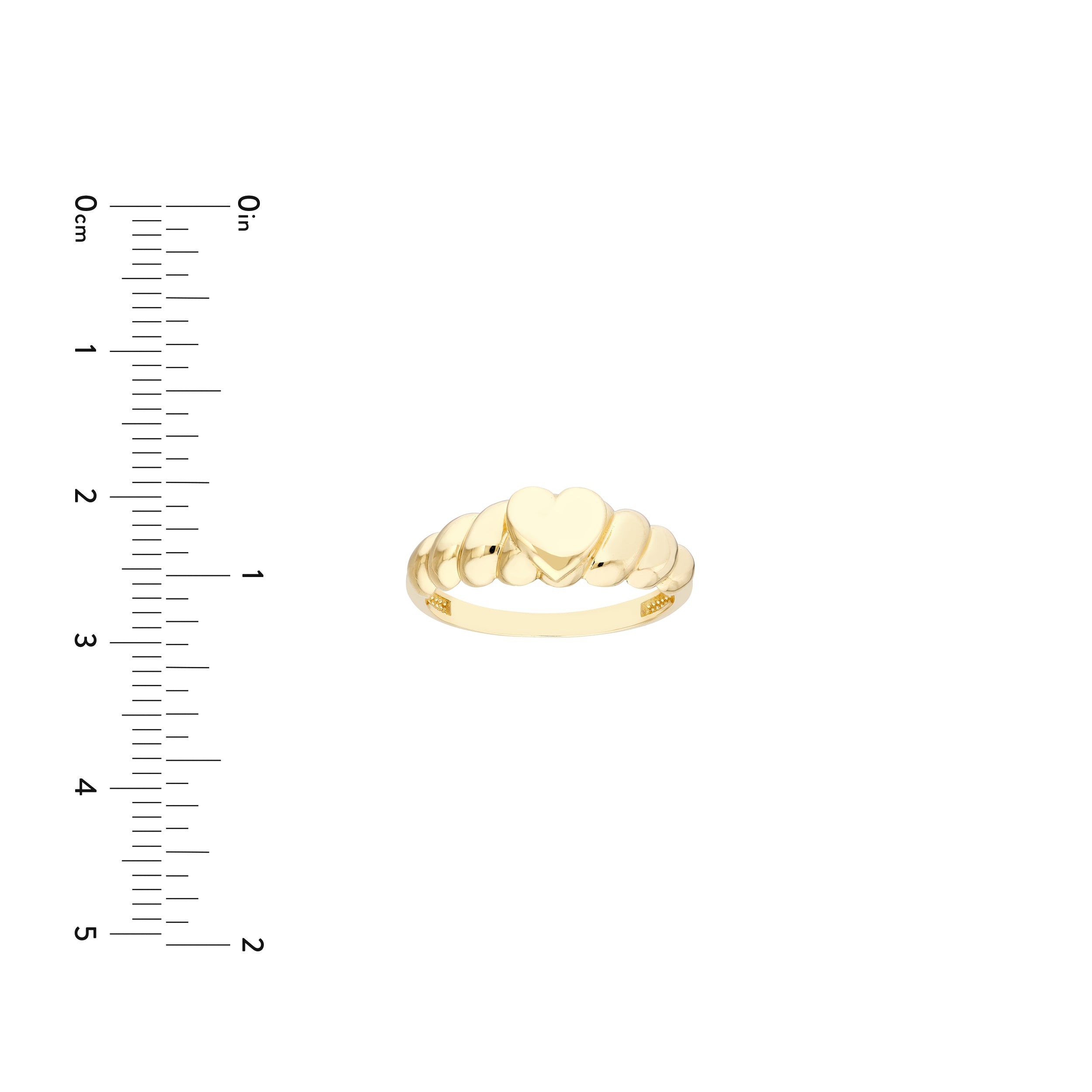 Puffed Heart Ribbed Sides Ring — ALT4