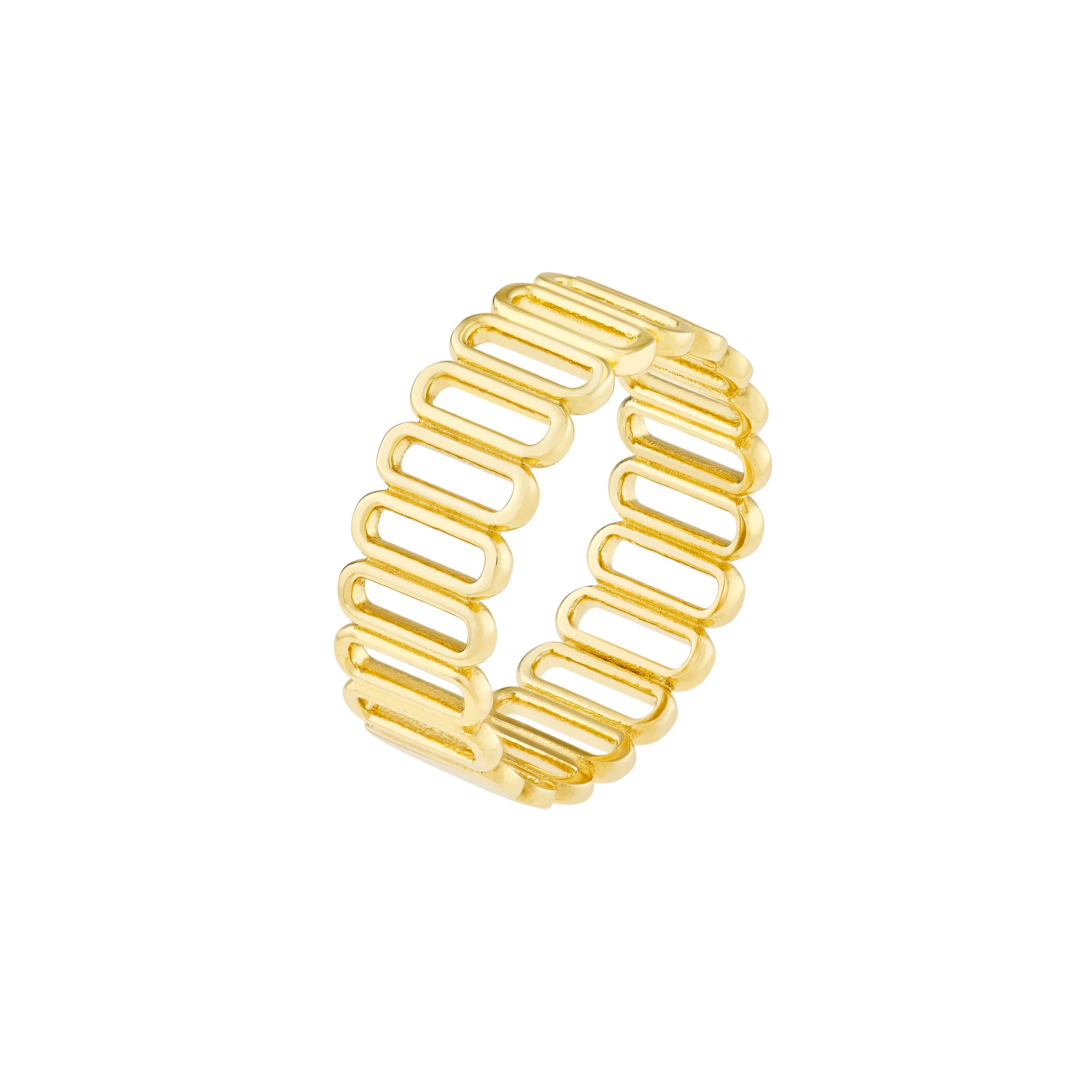 Open Paper Clip Side by Side Ring — ALT1