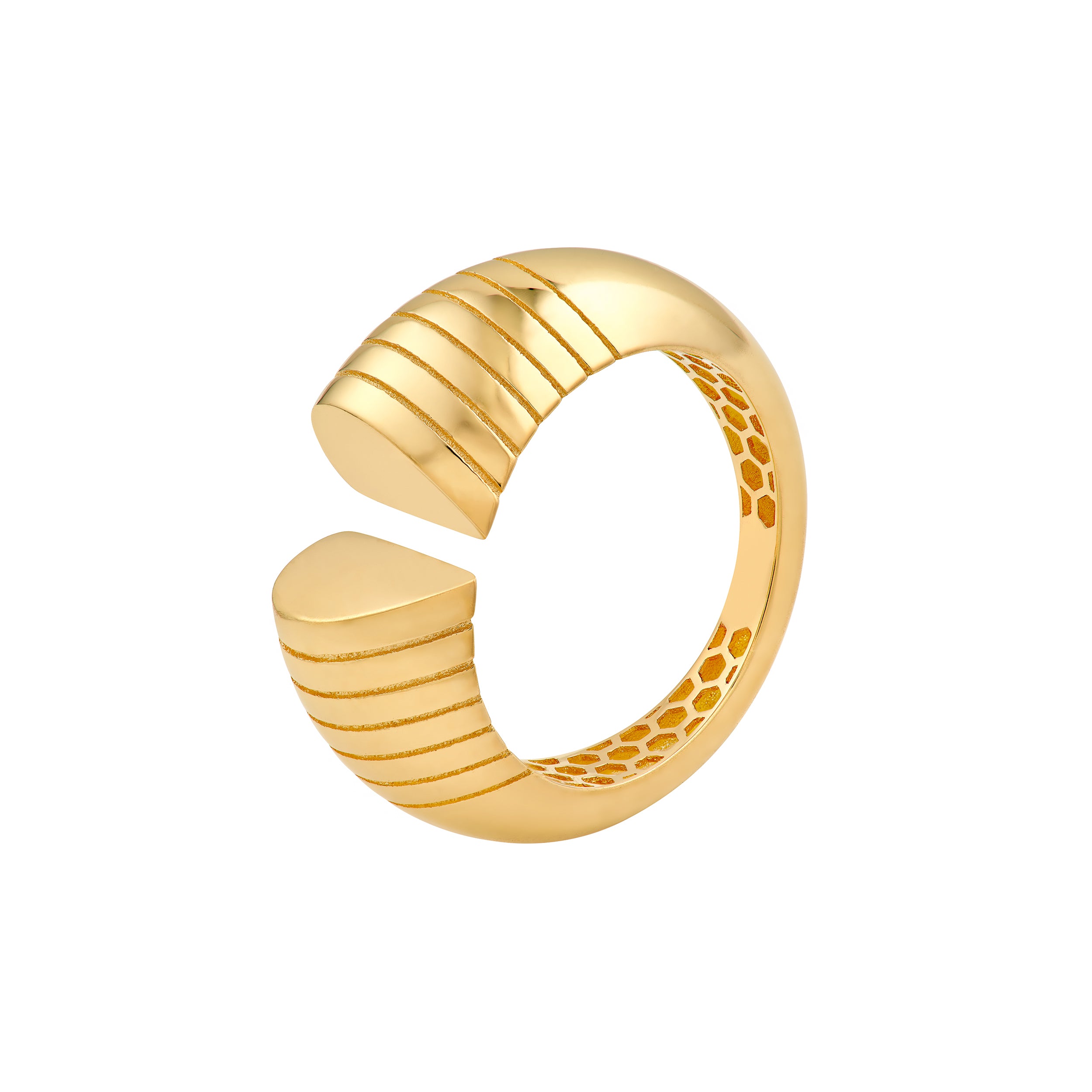 Split Heart Diamond Cut Ring — ALT1