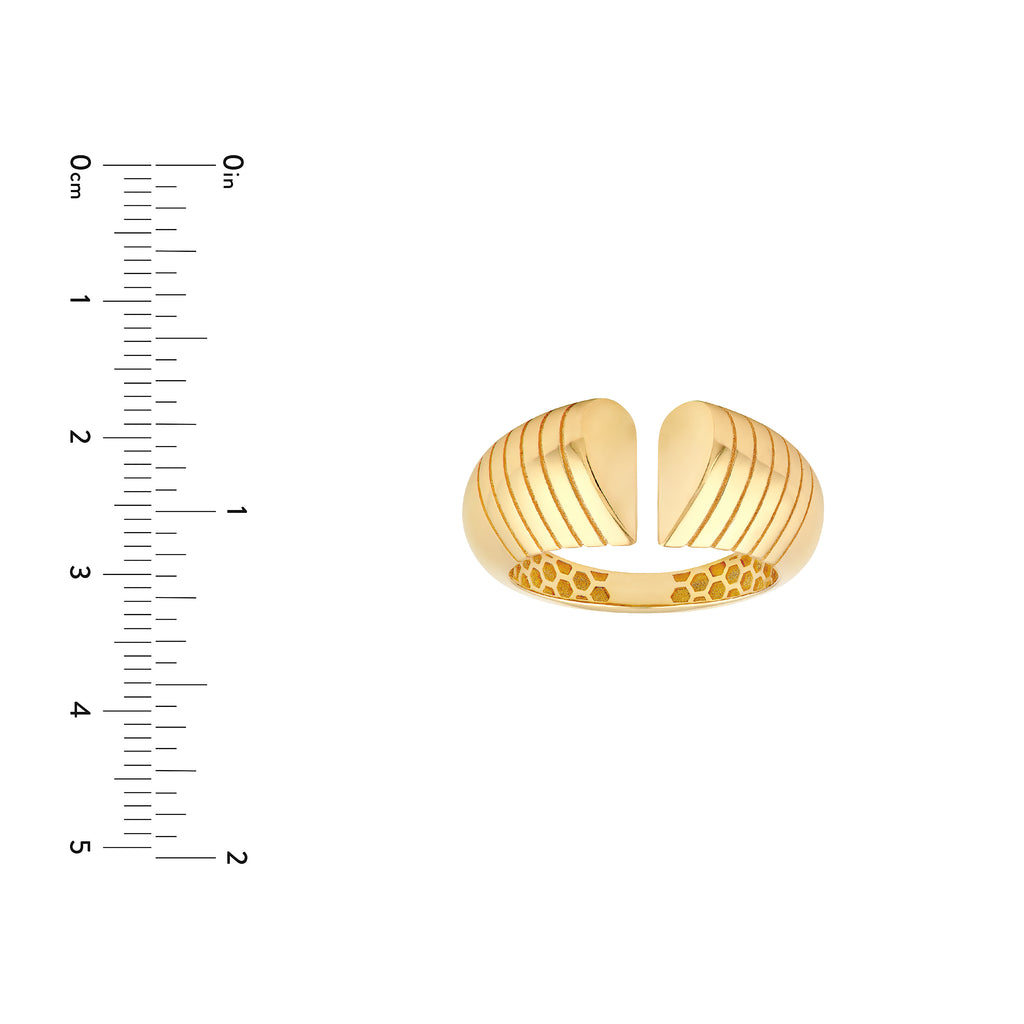 Split Heart Diamond Cut Ring — ALT3