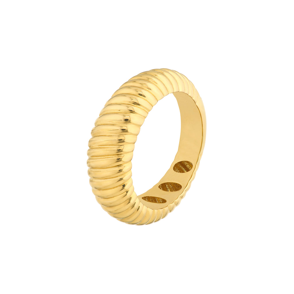 Graduated Ribbed Polished Ring — ALT1