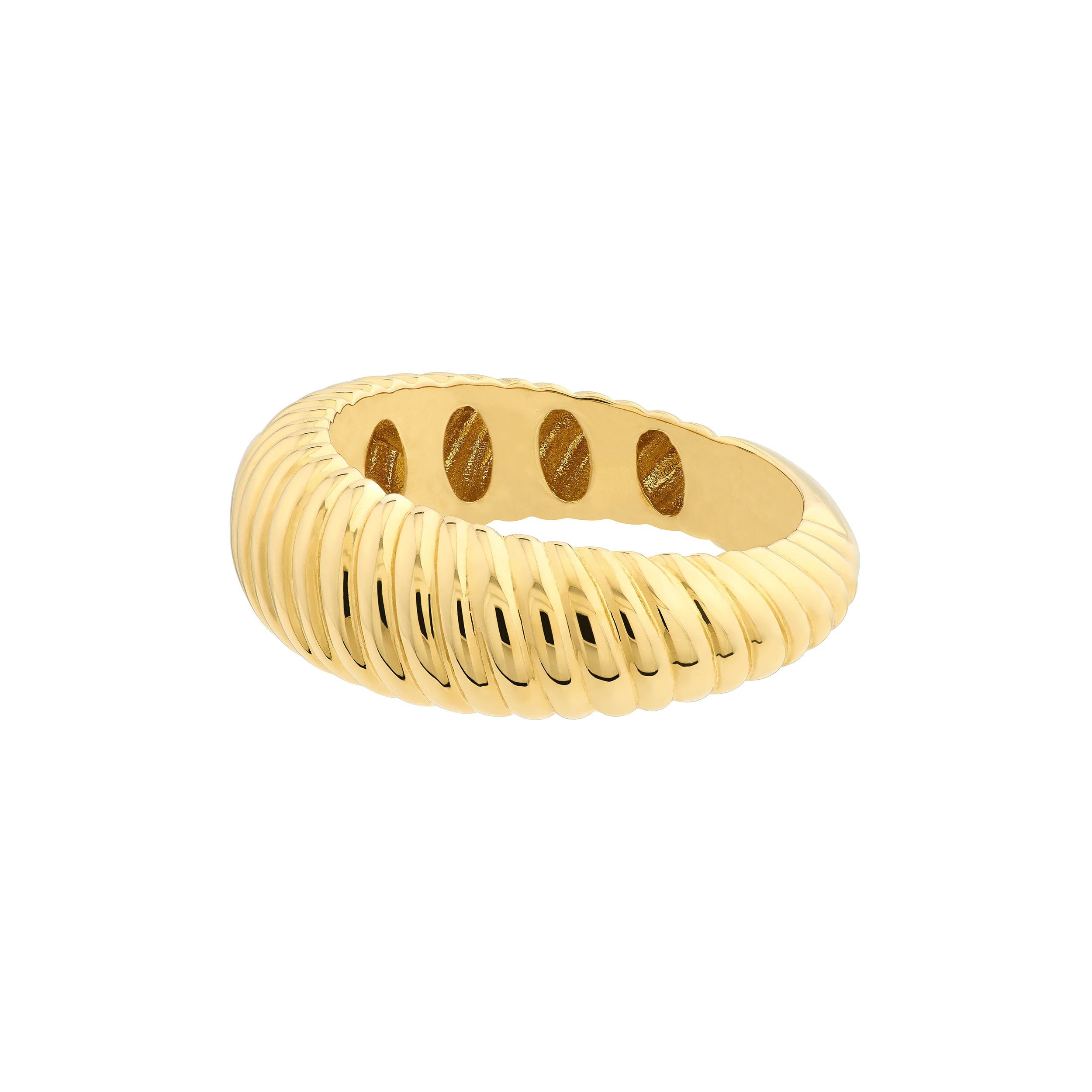 Graduated Ribbed Polished Ring — ALT2