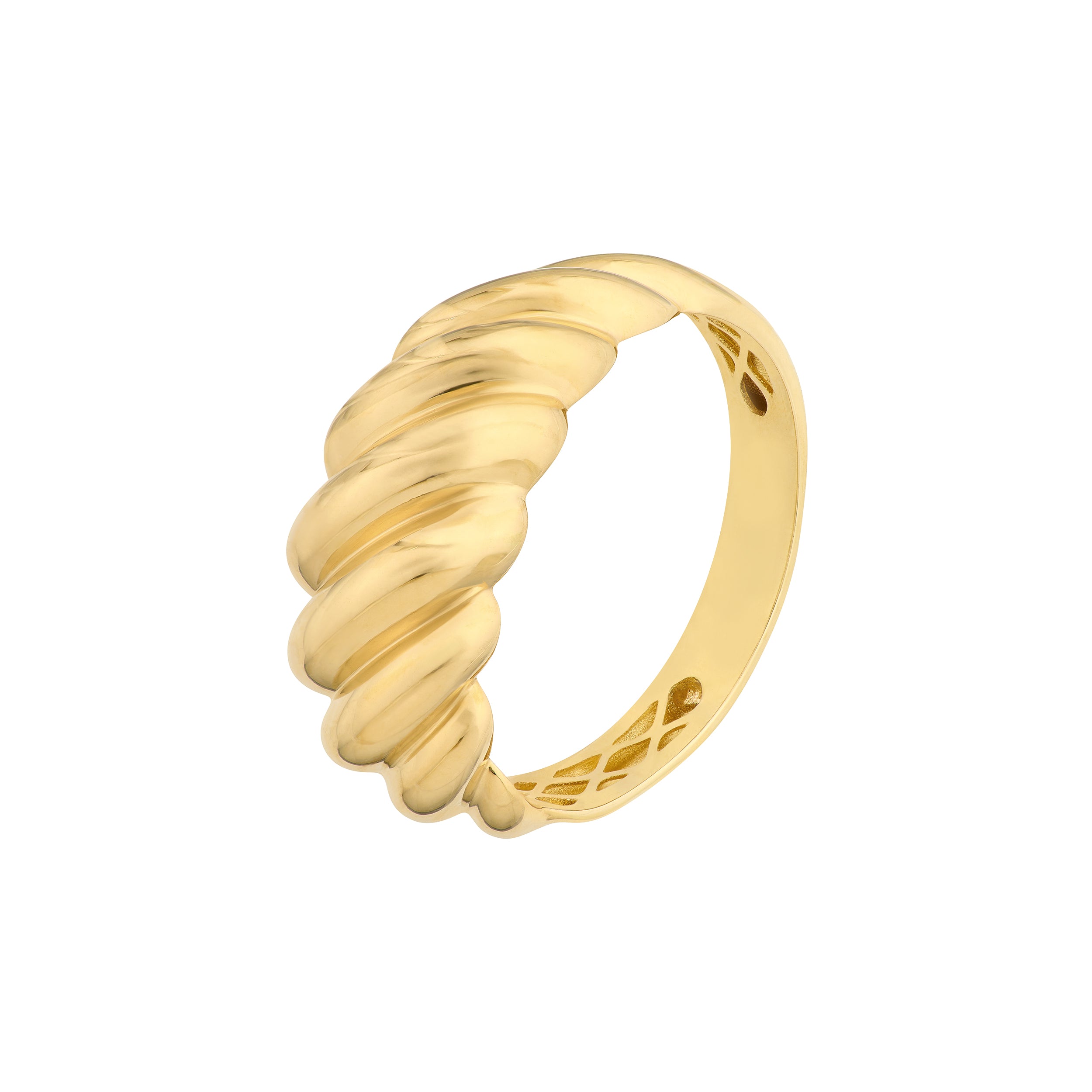 Polished Twist Ribbed Ring — ALT1