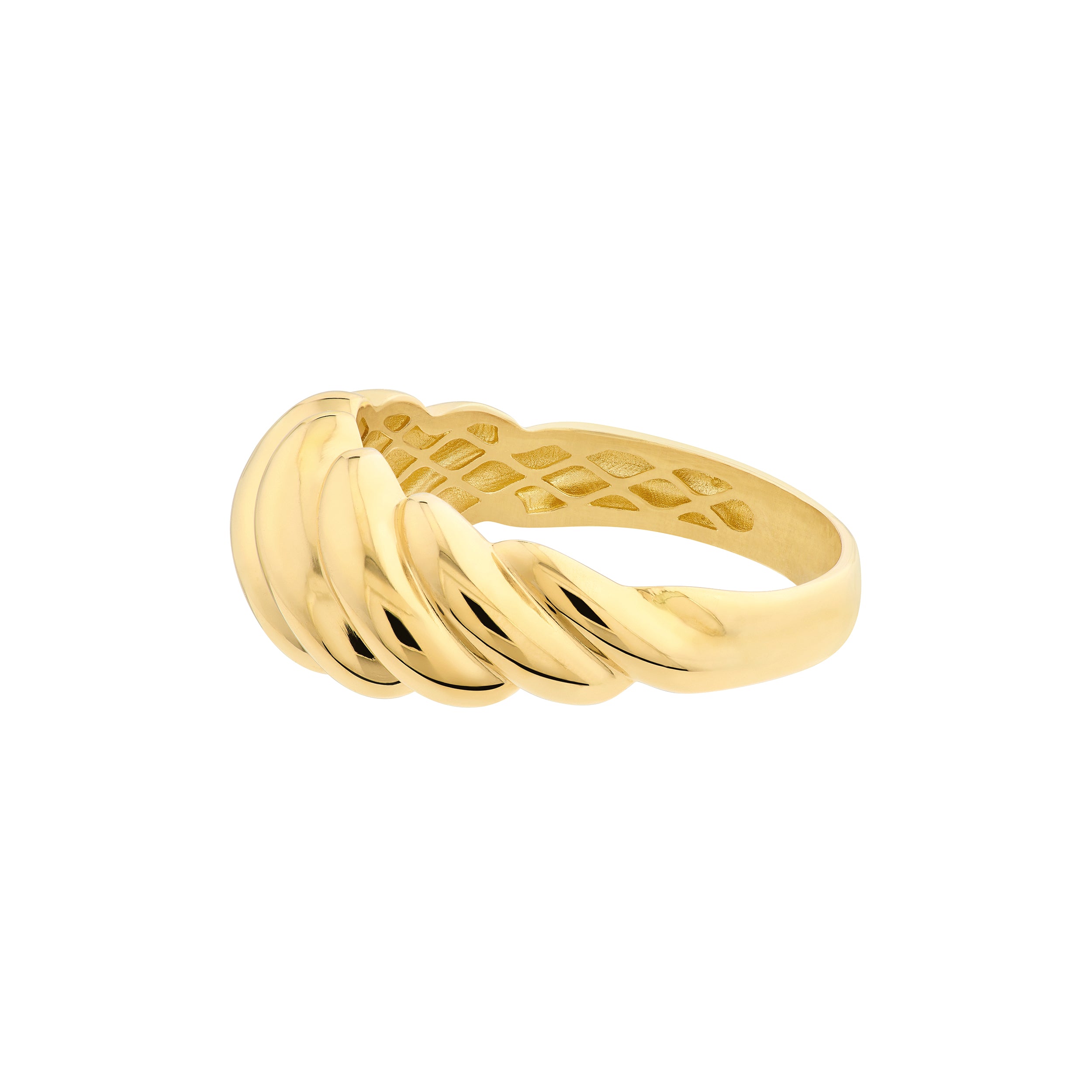 Polished Twist Ribbed Ring — ALT2