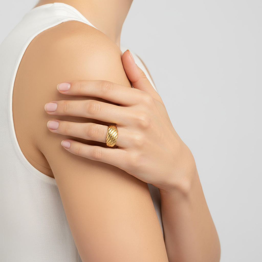 Two-Way Textured Dome Ring — MOD1