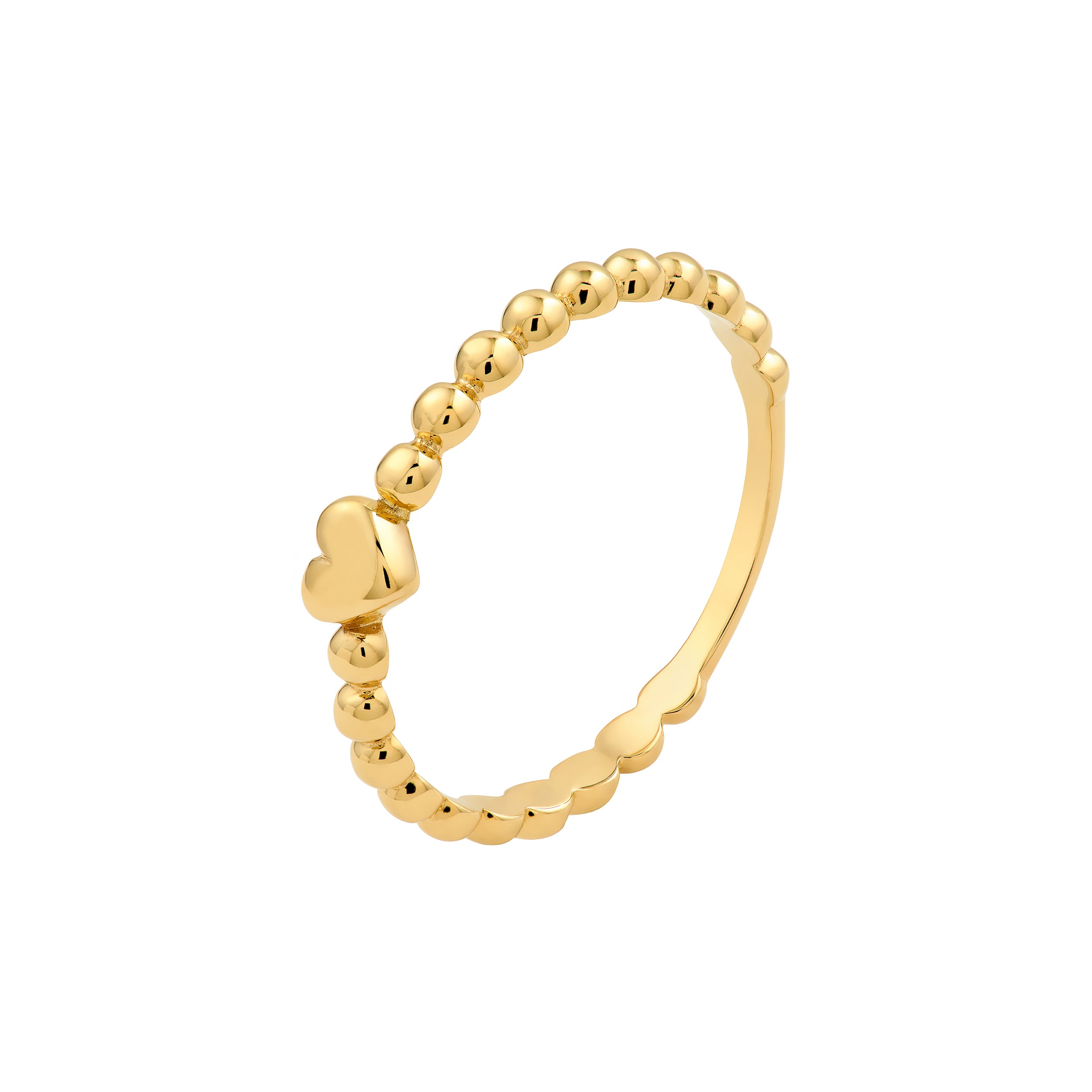 Heart Beaded Band Ring — ALT1
