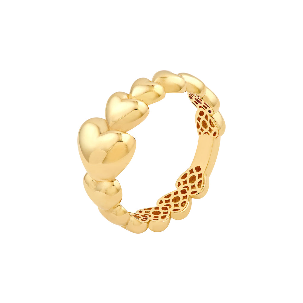 Graduated Angled Heart Ring — ALT1