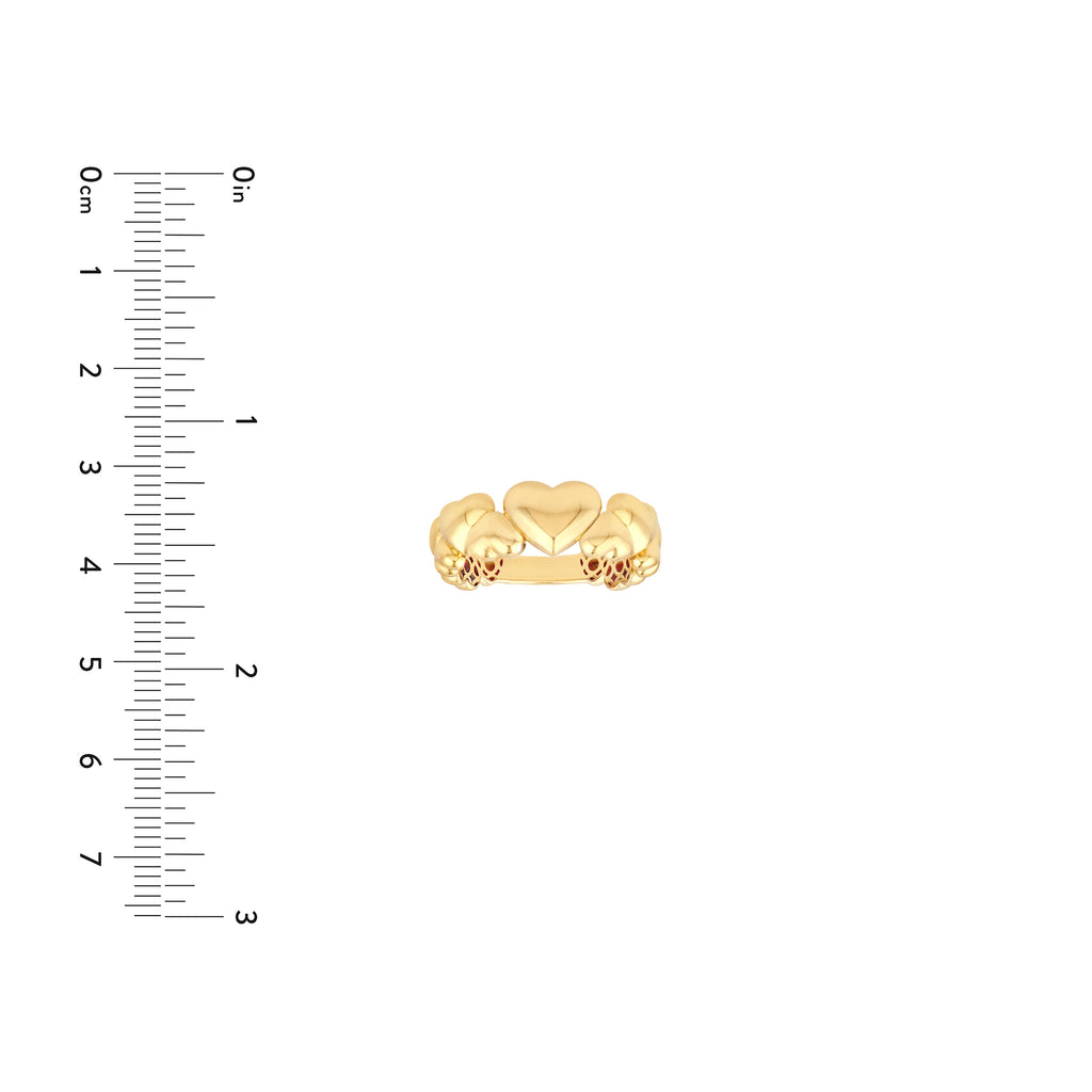 Alternating Puffy Hearts Ring — ALT3