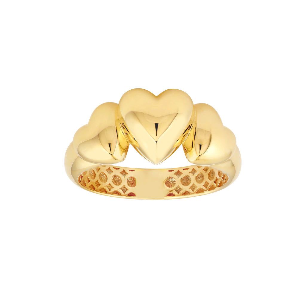 Triple Hearts Ring