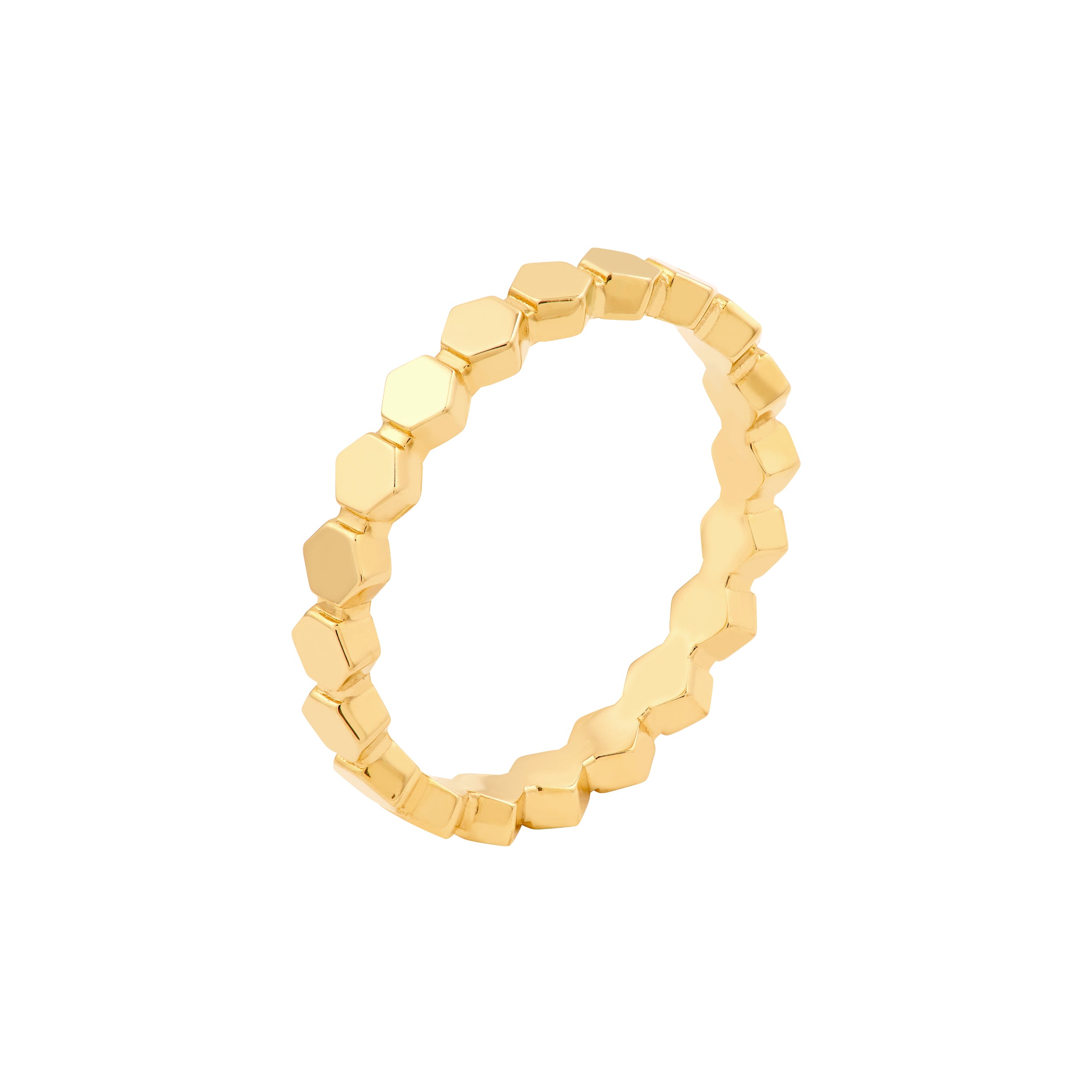 Hexagonal Bead Band Ring — ALT1