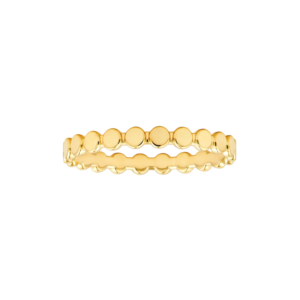 Flat Oval Beaded Band Ring