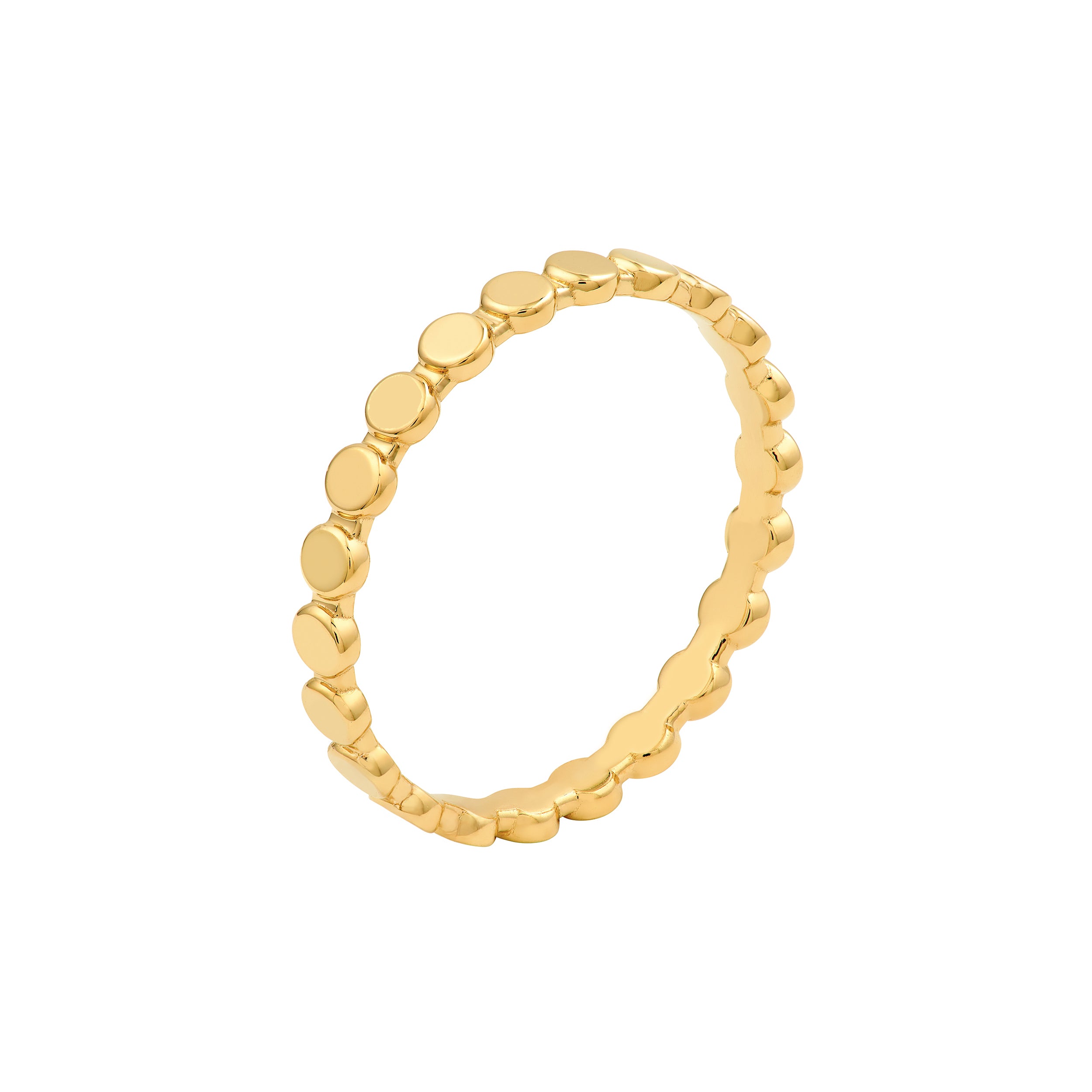 Flat Oval Beaded Band Ring — ALT1