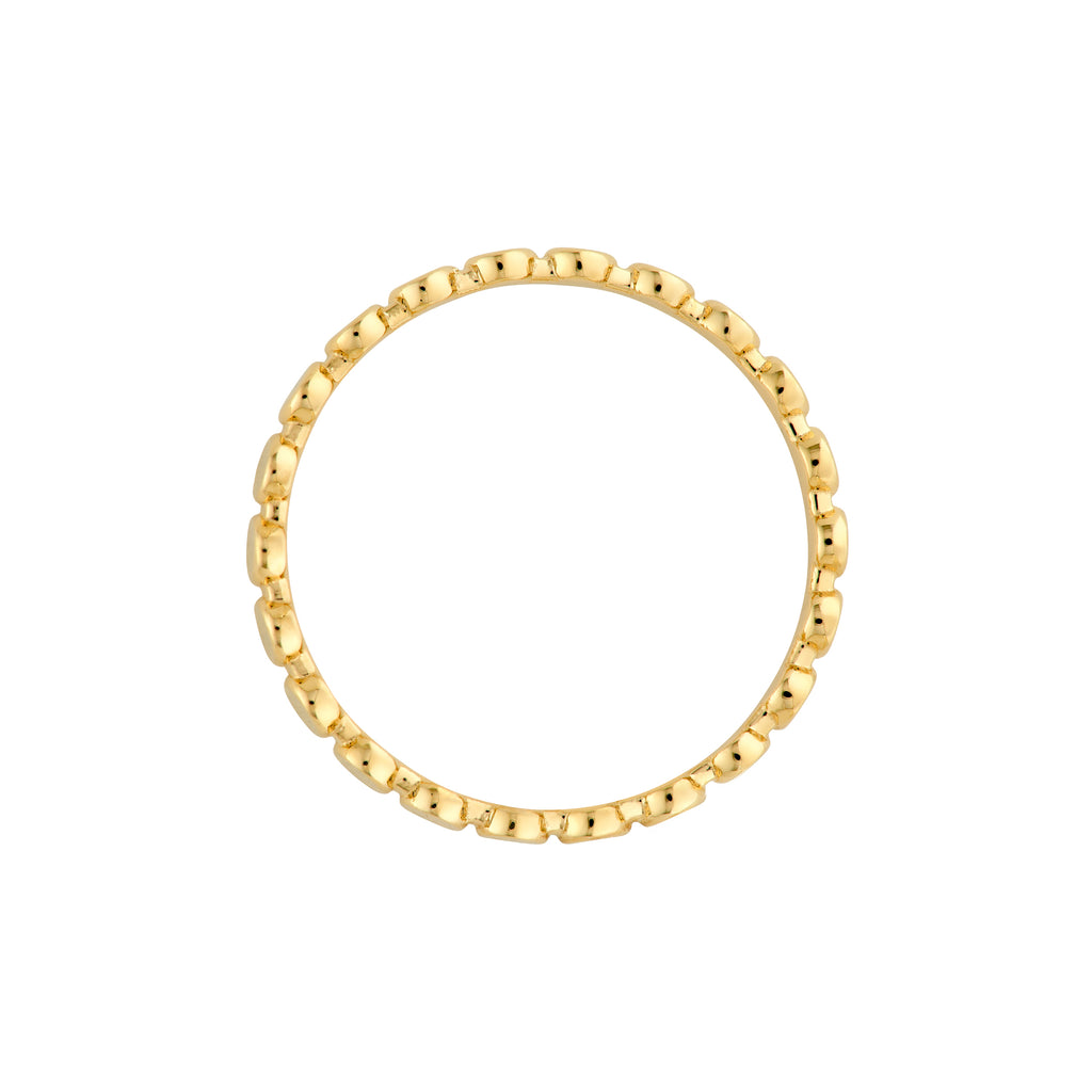 Flat Oval Beaded Band Ring — ALT2