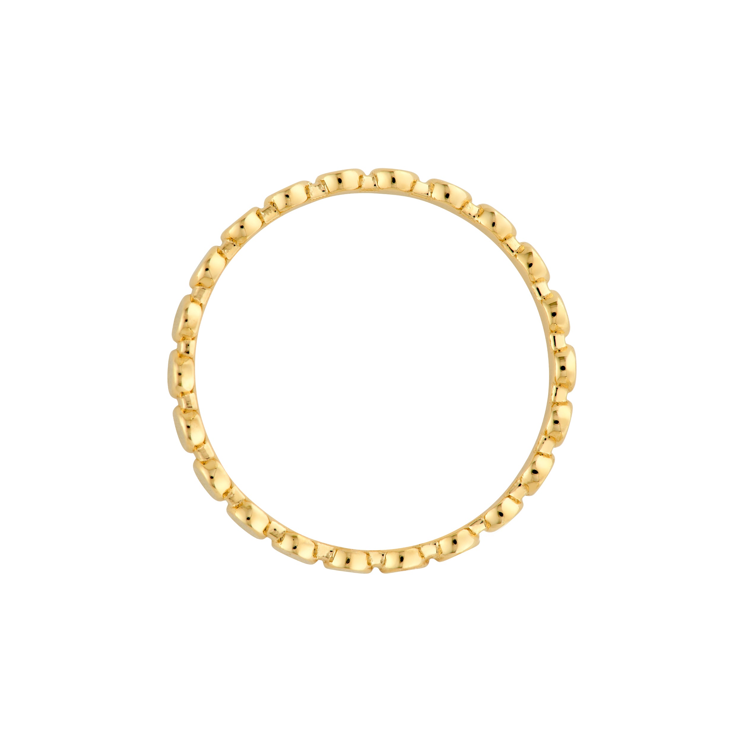 Flat Oval Beaded Band Ring — ALT2