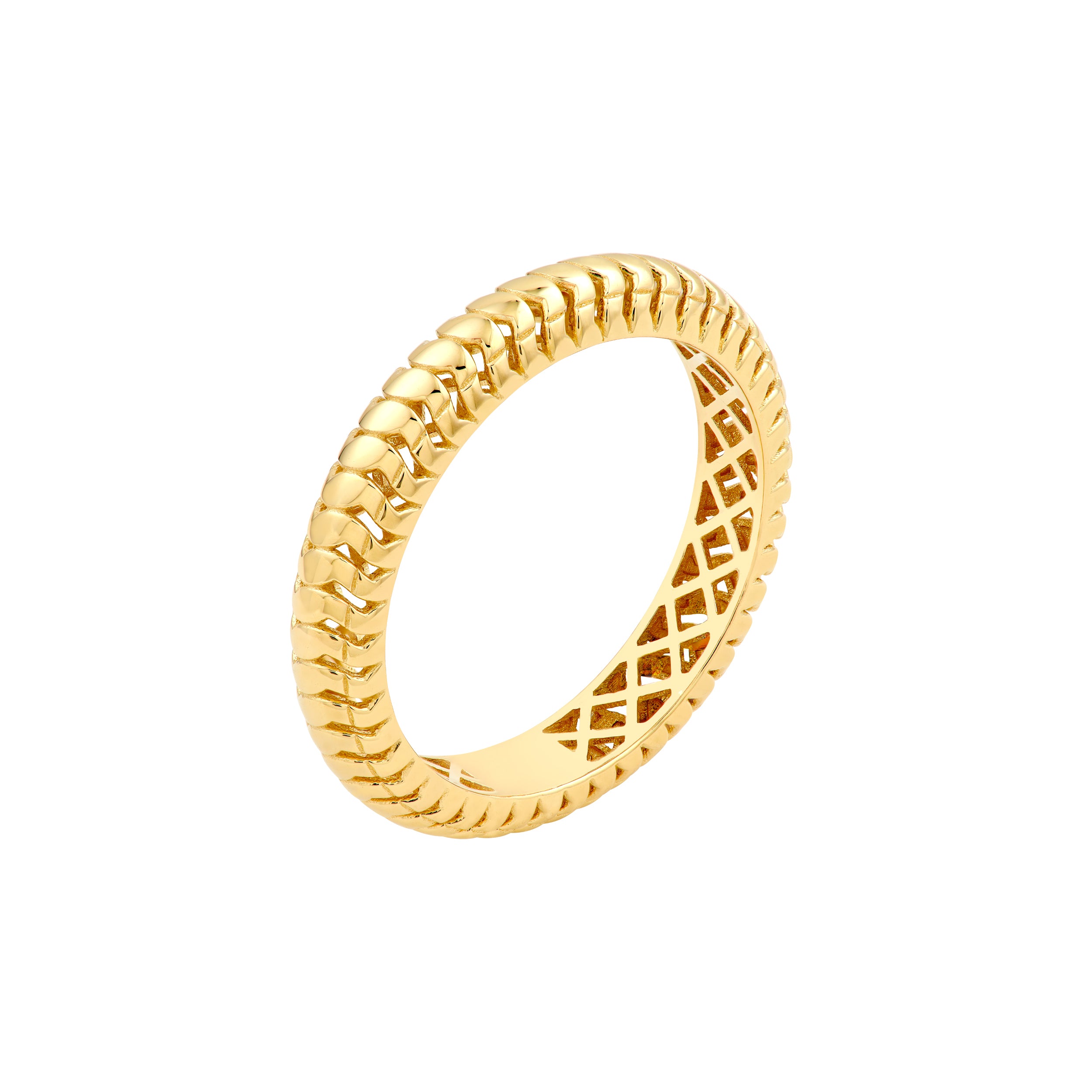 Snake Textured Band Ring — ALT1