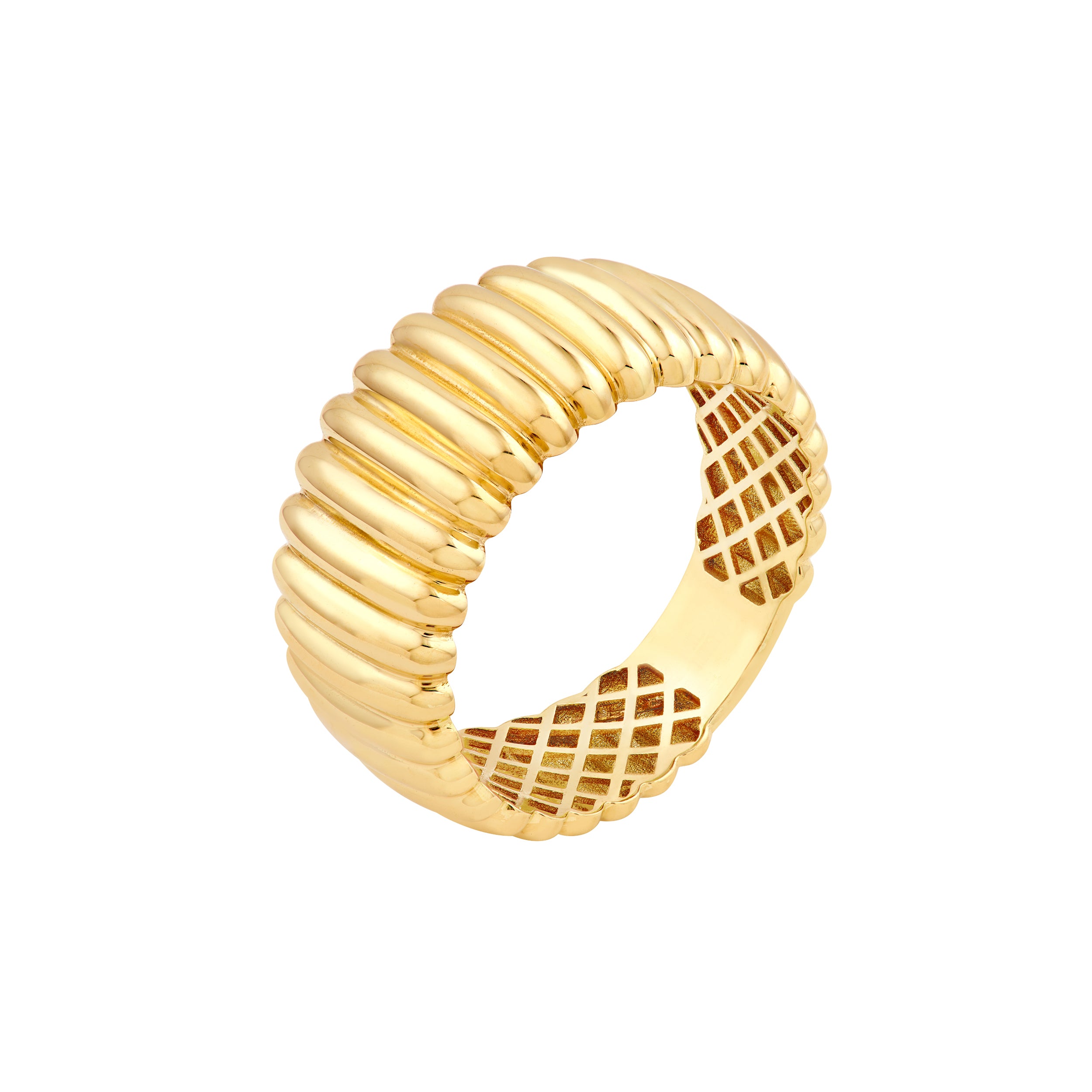 Ribbed Wide Band Ring — ALT1