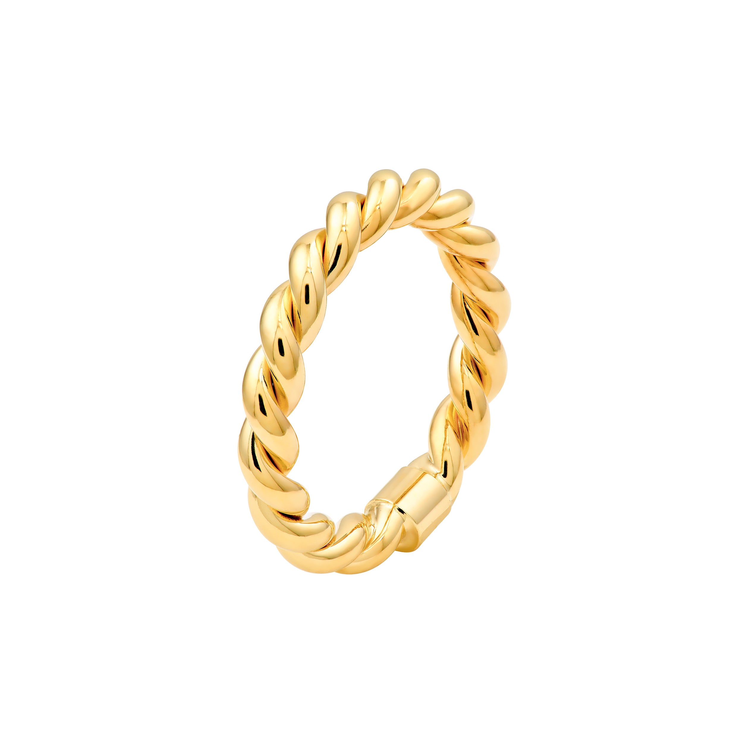 Double Twist Polished Tube Ring — ALT1