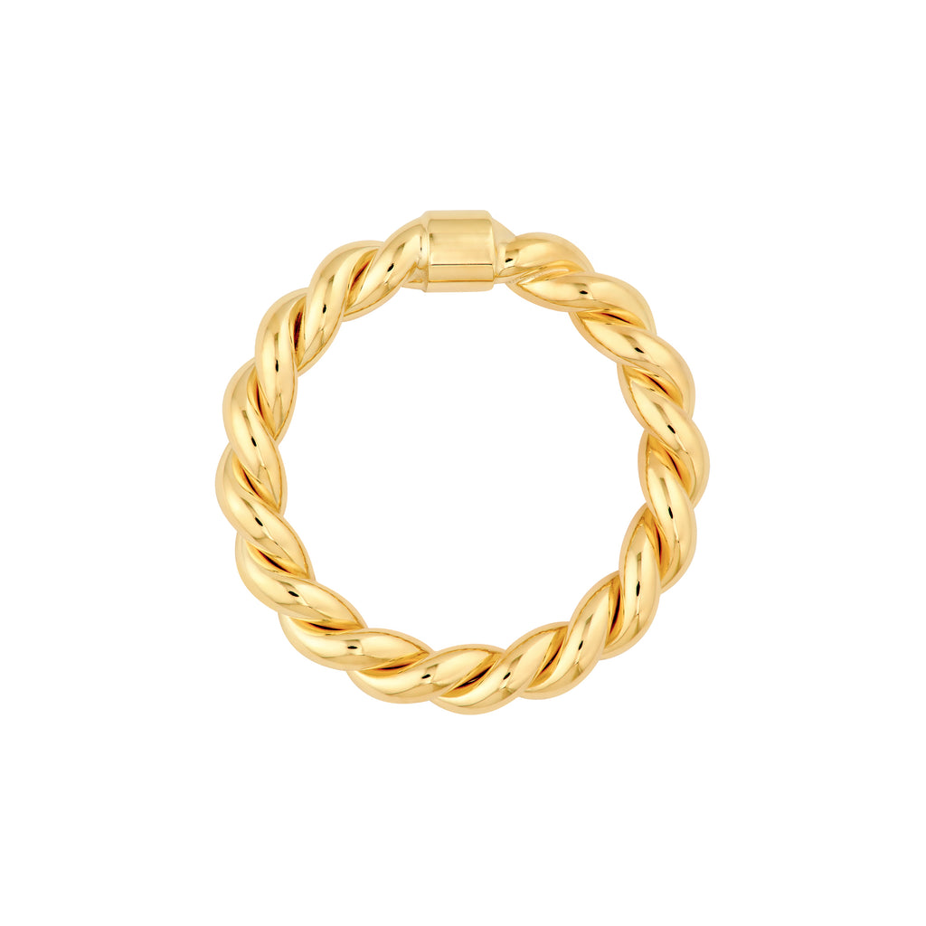 Double Twist Polished Tube Ring — ALT2