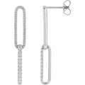 14K White 1/2 CTW Lab-Grown Diamond Elongated Link Earrings