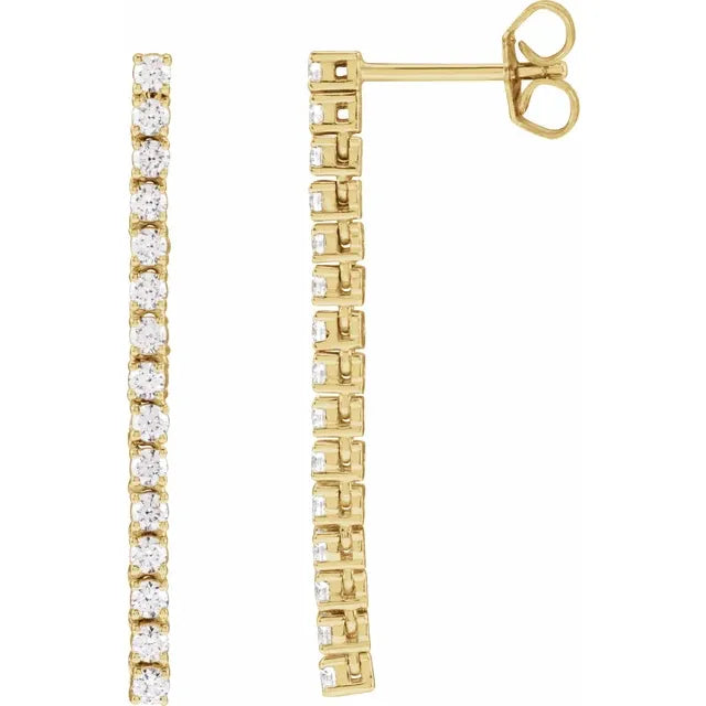 14K Yellow 3/4 CTW Lab-Grown Diamond Earrings