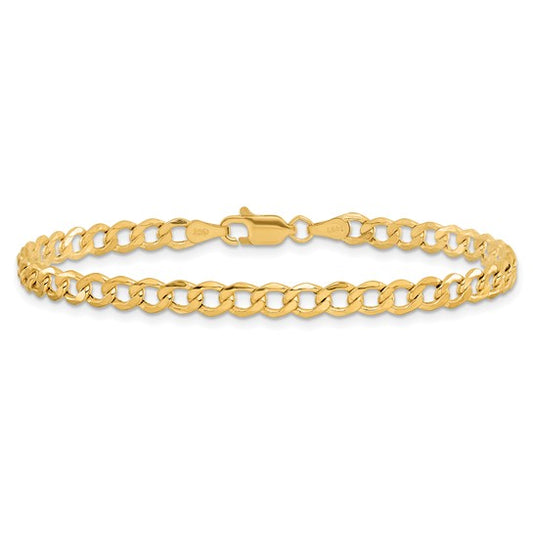 Semi-Solid Gold Curb Bracelet/Anklet