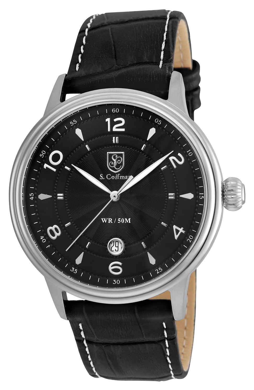 Invicta Men's SC0375 S.Coifman Quartz 3 Hand Black Dial Watch