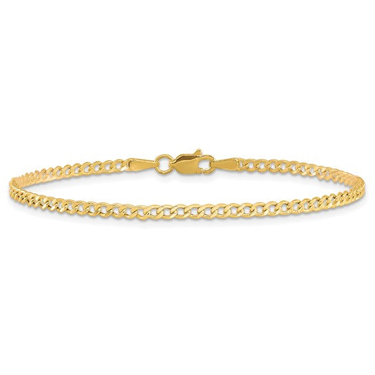 Semi-Solid Gold Curb Bracelet/Anklet