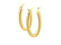 Twisted Cable Oval Hoop Earrings
