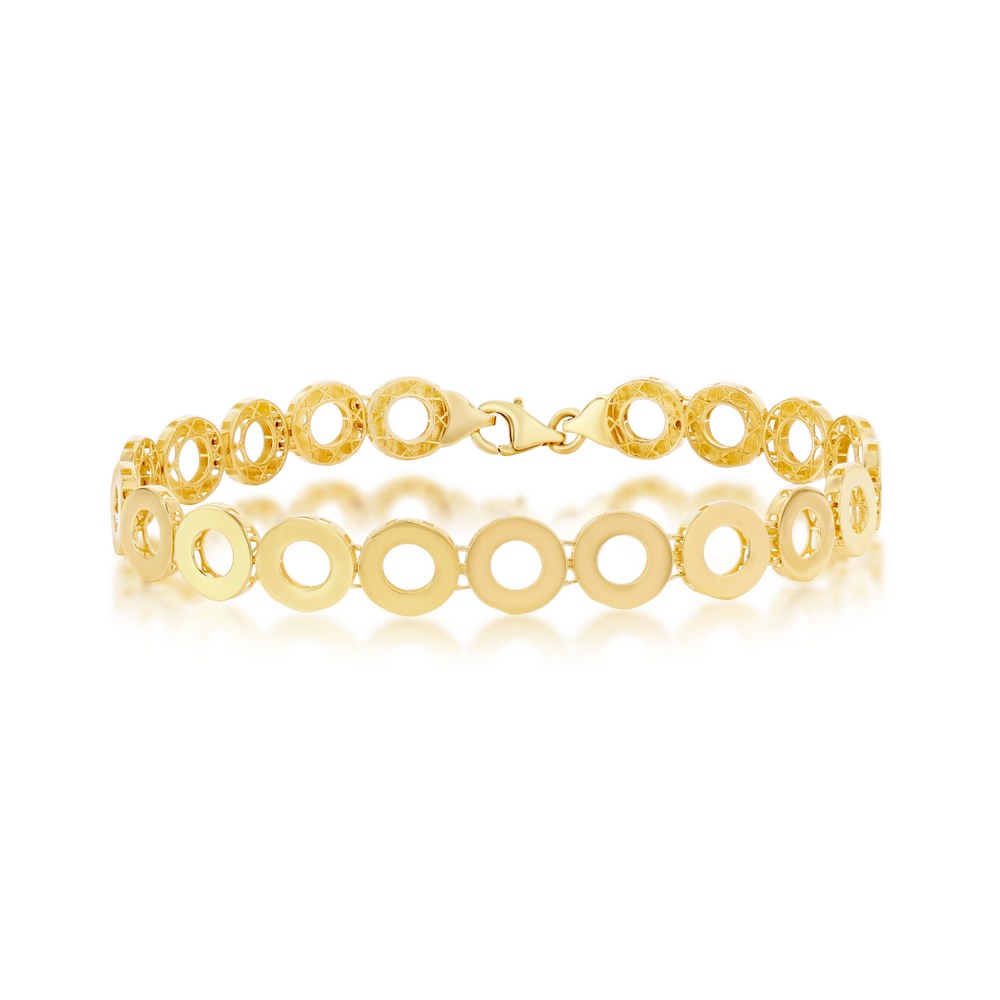 14K Yellow Gold Open Polished Circle Bracelet