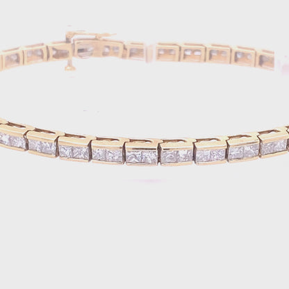 Princess Cut Diamond Line Bracelet