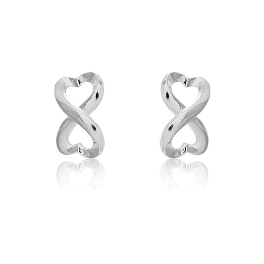Sterling Silver Heart Infinity Earrings