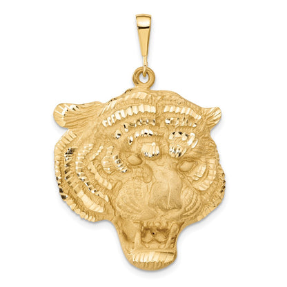 Diamond-cut Tigers Head Pendant