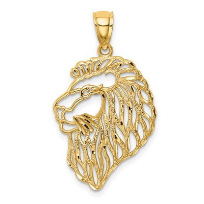 Diamond-Cut Lion Pendant