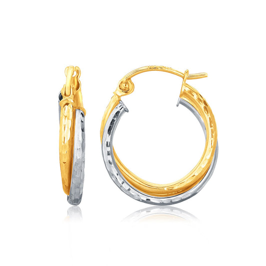 Interlaced Hoop Earrings with Hammered Texture