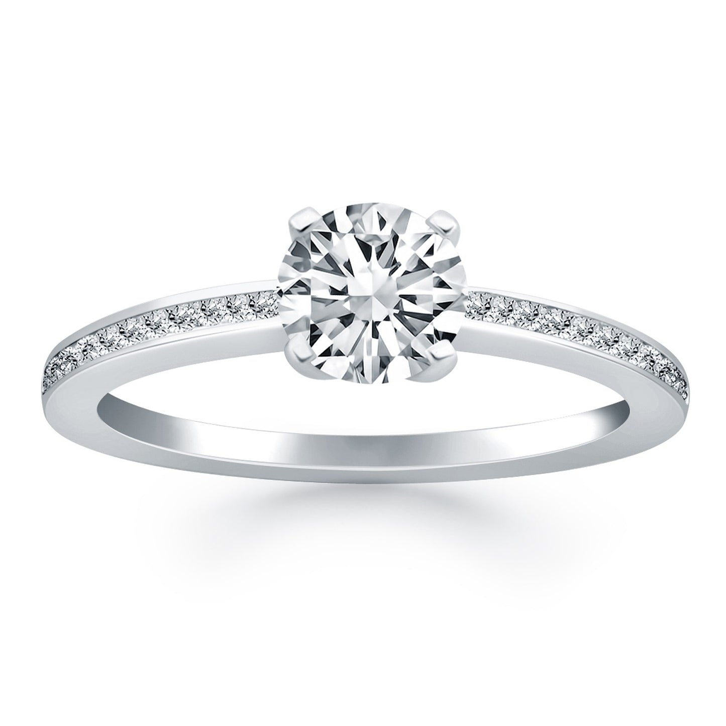 Classic Pave Diamond Band Engagement Ring