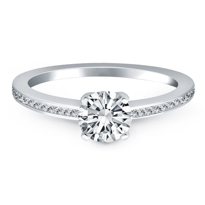 Classic Pave Diamond Band Engagement Ring