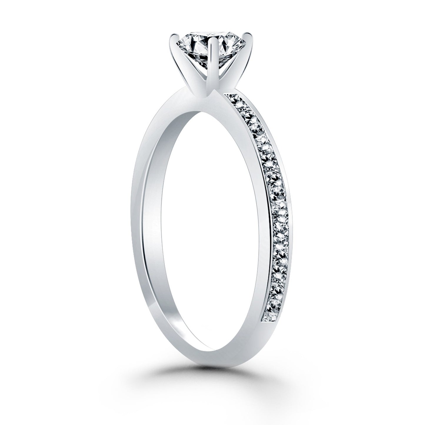 Classic Pave Diamond Band Engagement Ring