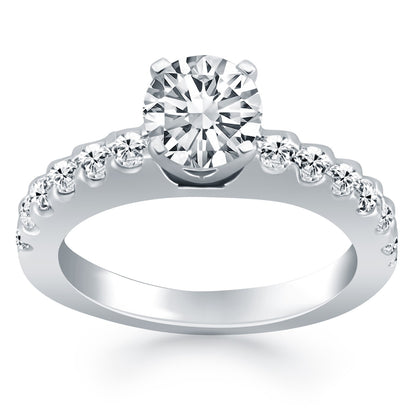 Diamond Micro Prong Cathedral Engagement Ring