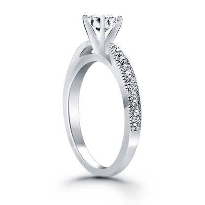Diamond Pave Cathedral Engagement Ring