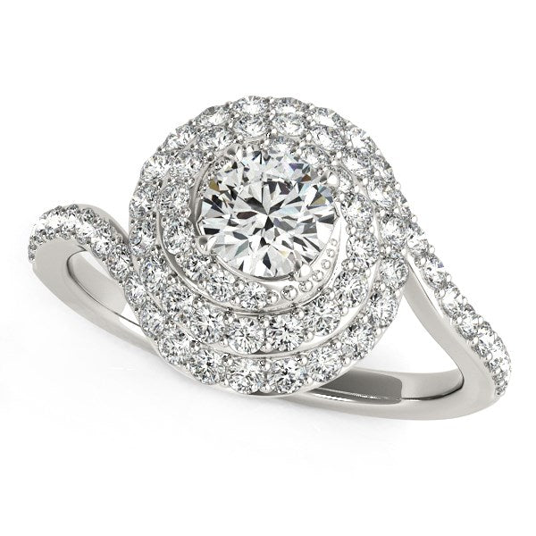 Round Diamond Spiral Design Engagement Ring (1 1/8 cttw)